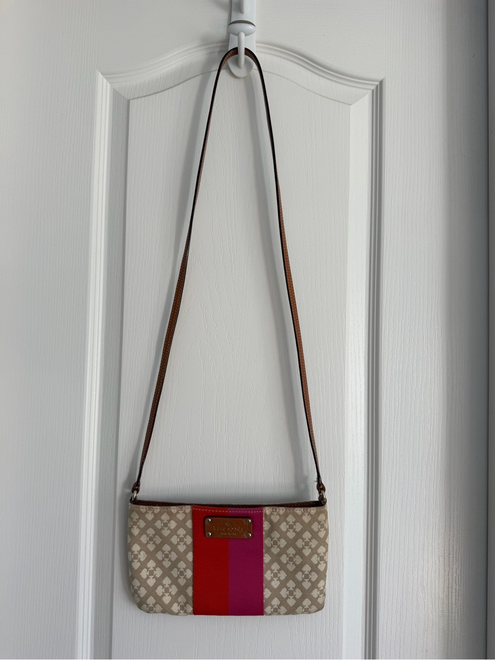 Kate Spade Crossbody with Red and Pink Stripe
